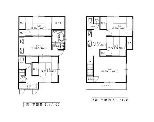 Floor plan. 39,800,000 yen, 5DDKK + S (storeroom), Land area 85.97 sq m , Building area 109.88 sq m present situation Floor Plan