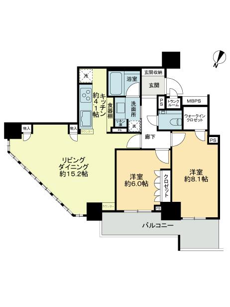 Floor plan. 2LDK, Price 75,800,000 yen, Occupied area 74.71 sq m , Balcony area 10.15 sq m 2013 November created