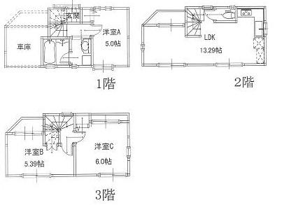 Floor plan. 47,900,000 yen, 3LDK, Land area 40.96 sq m , Building area 73.46 sq m