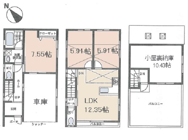 Floor plan. 65,500,000 yen, 3LDK, Land area 58.06 sq m , Building area 92.67 sq m floor plan