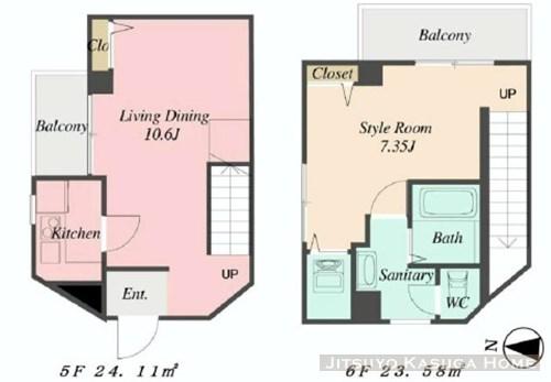 Floor plan. 1LDK, Price 21,800,000 yen, Occupied area 47.69 sq m
