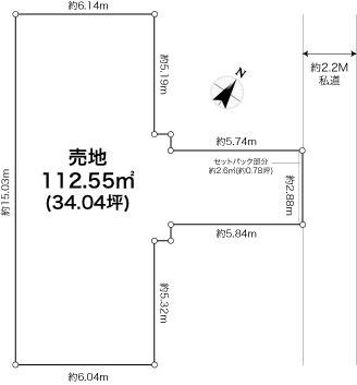 Compartment figure. Land price 58,900,000 yen, Land area 112.55 sq m