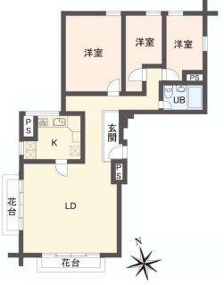 Floor plan. 3LDK, Price 49,800,000 yen, Occupied area 97.44 sq m floor plan