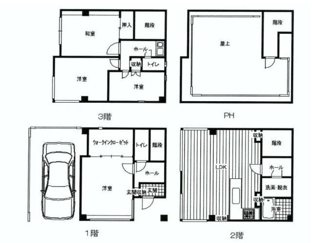 Floor plan. 75 million yen, 4LDK, Land area 56.68 sq m , Building area 108.41 sq m floor plan