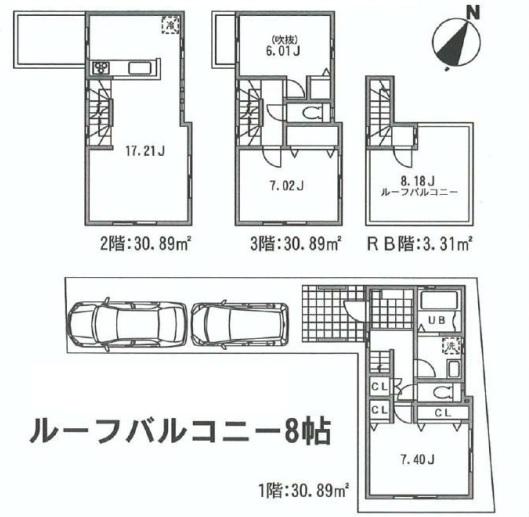 Floor plan. 66,800,000 yen, 3LDK, Land area 79.06 sq m , Building area 95.98 sq m floor plan
