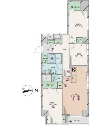 Floor plan. 3LDK, Price 39,800,000 yen, Occupied area 76.42 sq m , Balcony area 2.8 sq m of Mato
