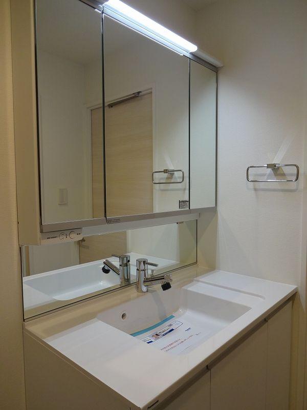 Wash basin, toilet. Bathroom vanity