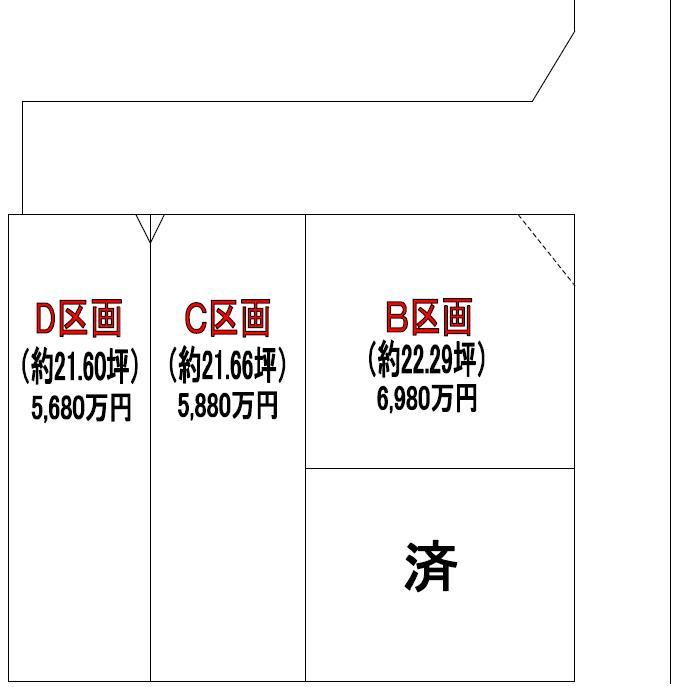 Compartment figure. Land price 56,800,000 yen, Land area 71.43 sq m