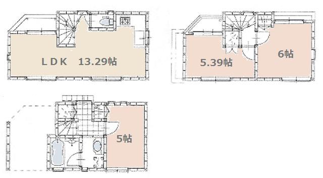Floor plan. 47,900,000 yen, 3LDK, Land area 40.95 sq m , Building area 73.45 sq m floor plan