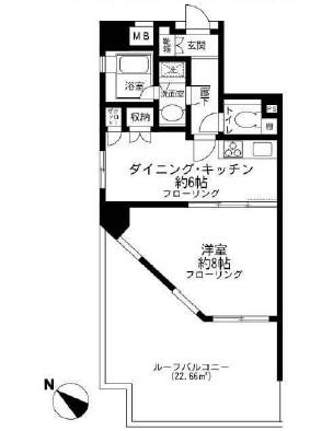 Floor plan. 1DK, Price 27 million yen, Occupied area 39.17 sq m