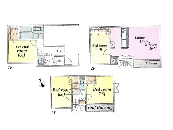 Other building plan example. Building plan example (C No. land) Building price 20,430,000 yen, Building area 103.95 sq m