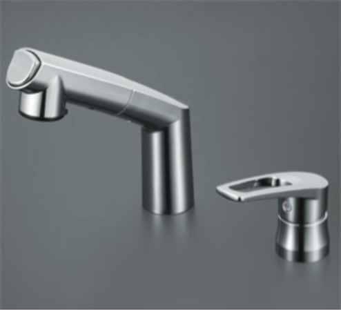 Bathing-wash room.  [Single lever shower faucet] Spout is very convenient to shampoo to withdraw.  It adopted a fine-grained two types of shower hole diameter, There is no middle-missing feeling, Well water wings is per skin is also less comfortable shower.