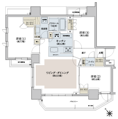 Floor: 3LDK + WIC, the occupied area: 73.41 sq m, Price: 58,800,000 yen, now on sale