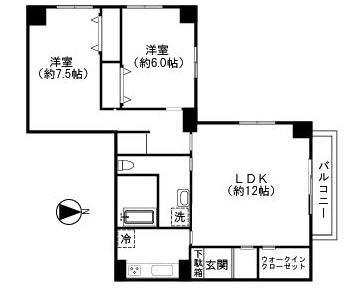 Floor plan. 2LDK, Price 37,800,000 yen, Occupied area 72.98 sq m , Balcony area 4.15 sq m