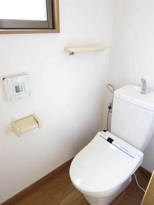 Toilet. With hot water shower toilet