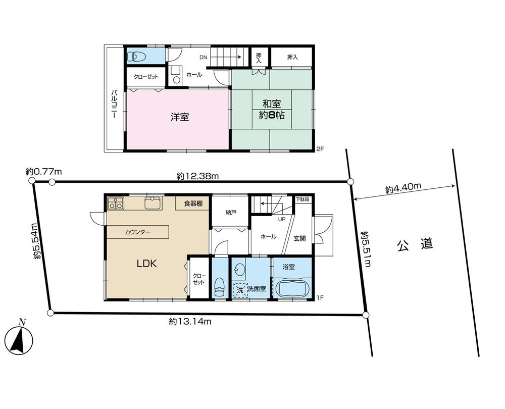 Floor plan. 65,800,000 yen, 2LDK, Land area 71.74 sq m , Building area 78.66 sq m