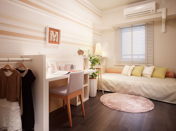 Interior.  [Western-style 2] Bedroom assuming a child of the room (Western-style 2), Using a bright elegant pastel color, We along with a colorful impression of your family.