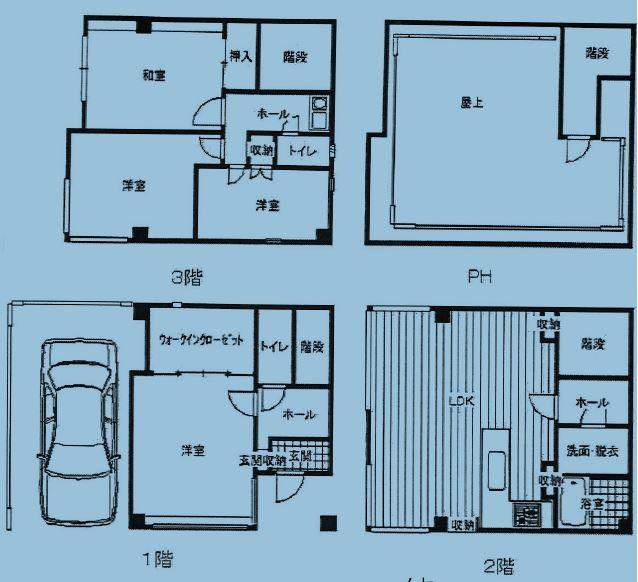 Floor plan. 75 million yen, 4LDK, Land area 56.68 sq m , Building area 108.41 sq m