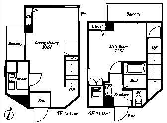Floor plan. 1LDK, Price 23.8 million yen, Occupied area 47.69 sq m