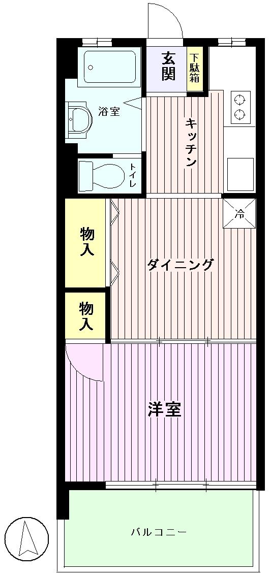Floor plan. 1DK, Price 9.8 million yen, Occupied area 26.86 sq m