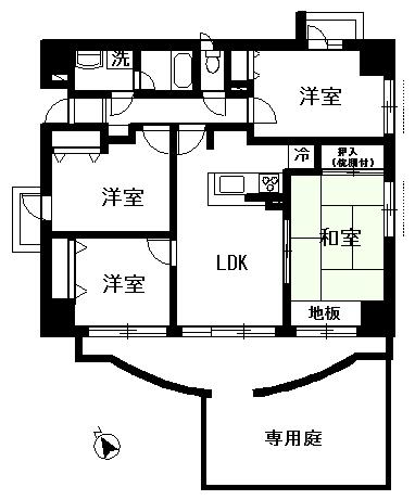 Floor plan. 4LDK, Price 43 million yen, Occupied area 75.07 sq m