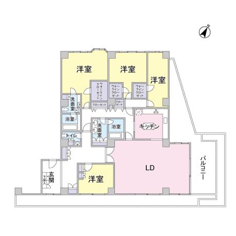 Floor plan. 4LDK, Price 159 million yen, The area occupied 220.3 sq m , Balcony area 50 sq m