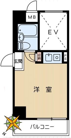Floor plan. Price 8.9 million yen, Occupied area 15.57 sq m , Balcony area 3.07 sq m