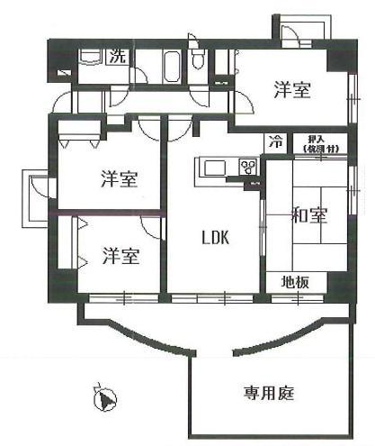 Floor plan. 4LDK, Price 43 million yen, Occupied area 75.07 sq m