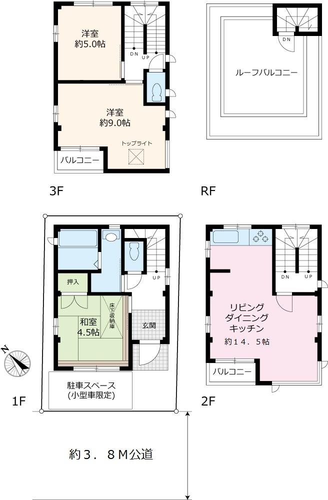 Floor plan. 59,700,000 yen, 3LDK, Land area 49.61 sq m , Building area 97.19 sq m