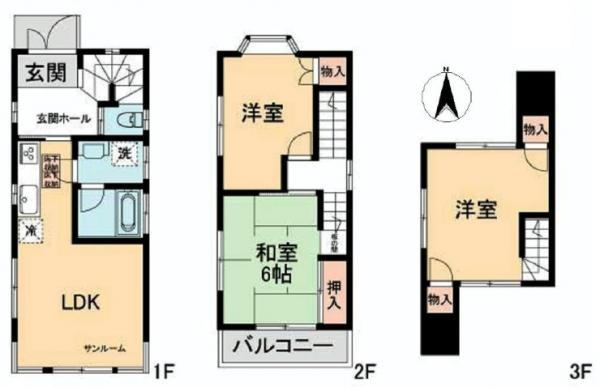 Floor plan. 30,800,000 yen, 3LDK, Land area 43.2 sq m , Building area 68.57 sq m