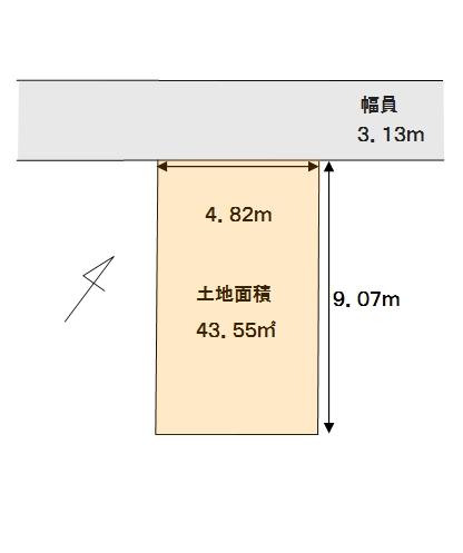 Compartment figure. Land price 29,800,000 yen, Land area 43.55 sq m hill-shaped land of the area Please your favorite floor plan