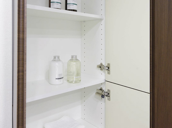 Bathing-wash room.  [Linen cabinet] Set up a linen cabinet that can be bulky housed together and tend to towels and laundry supplies. Buy role in storage capacity-up of the wash room.
