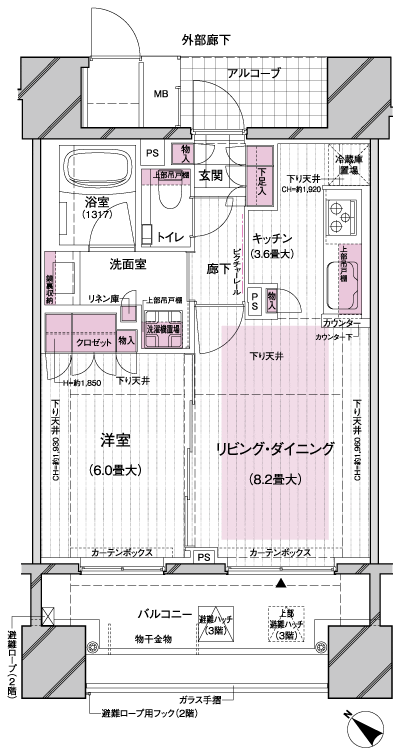 Floor: 1LDK, occupied area: 42.43 sq m, Price: TBD