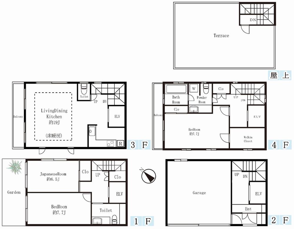 Floor plan. 85 million yen, 3LDK, Land area 70.99 sq m , Building area 164.16 sq m