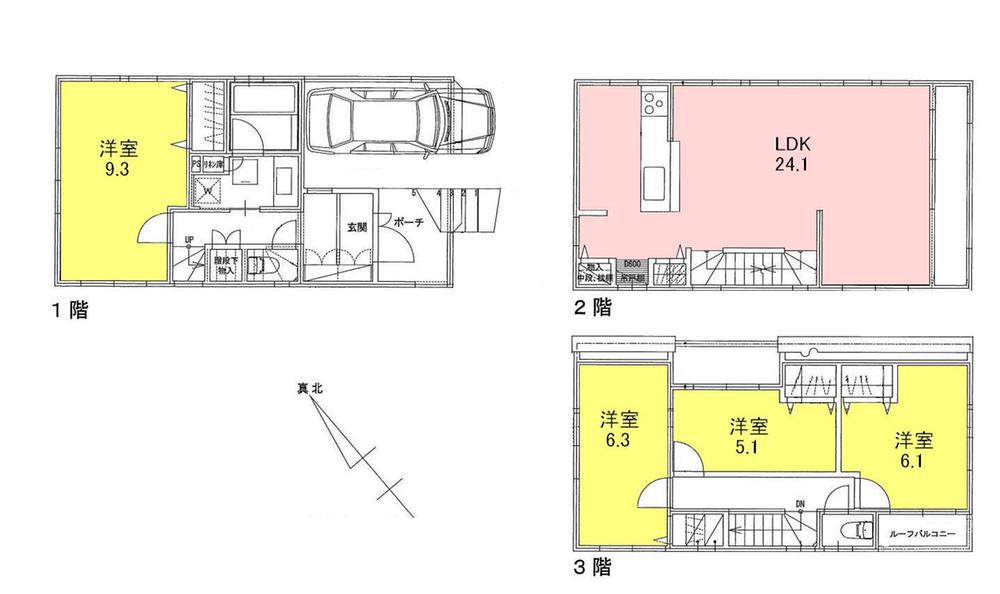 Building plan example (floor plan). Building plan example building price 25,430,000 yen, Building area 121.34 sq m