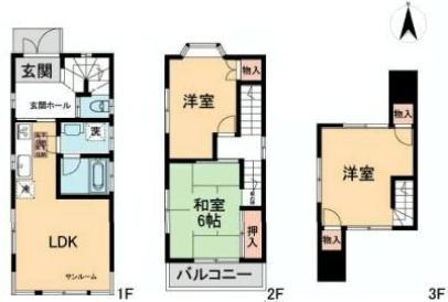 Floor plan. 30,800,000 yen, 3LDK, Land area 43.2 sq m , Building area 68.57 sq m