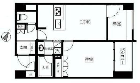Floor plan. 1LDK, Price 24,800,000 yen, Occupied area 47.51 sq m , Balcony area 3.09 sq m