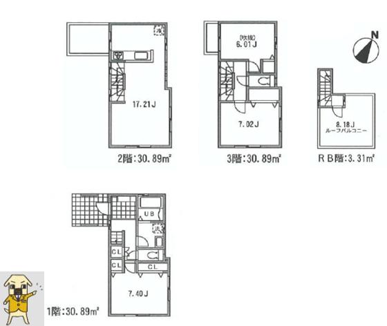 Floor plan. 66,800,000 yen, 3LDK, Land area 79.06 sq m , Building area 95.98 sq m