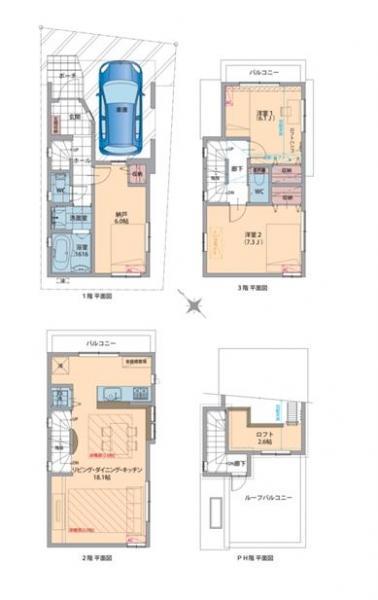 Floor plan. 58,800,000 yen, 2LDK+S, Land area 57.06 sq m , Building area 91.2 sq m floor plan