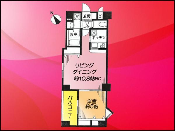 Floor plan. 1LDK, Price 27,980,000 yen, Footprint 41 sq m , Balcony area 5.29 sq m