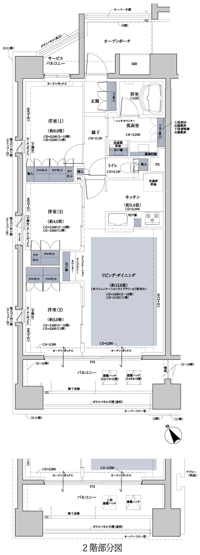 Floor: 3LDK + CL, the occupied area: 72 sq m