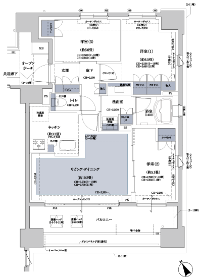 Floor: 3LDK, occupied area: 67.57 sq m