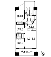 Floor: 3LDK + CL, the occupied area: 72 sq m