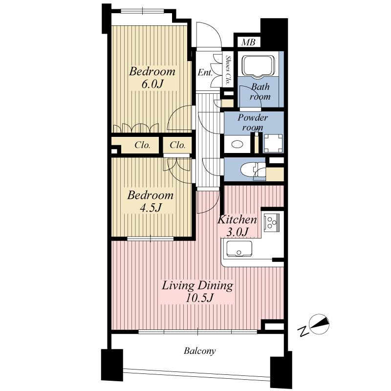 Floor plan. 1LDK + S (storeroom), Price 35,800,000 yen, Footprint 53.6 sq m , Balcony area 8.23 ​​sq m