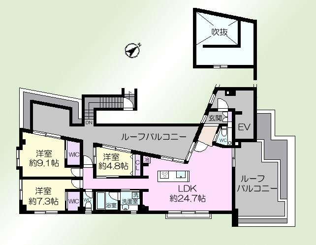 Floor plan. 3LDK, Price 84,500,000 yen, Footprint 104.97 sq m