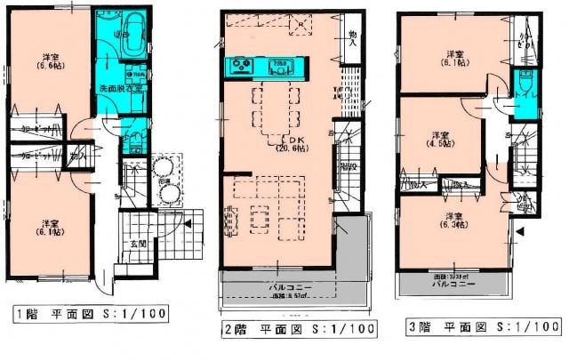 Compartment view + building plan example. Building plan example, Land price 58,900,000 yen, Land area 112.55 sq m , Building price 1,000 yen, Building area 117 sq m