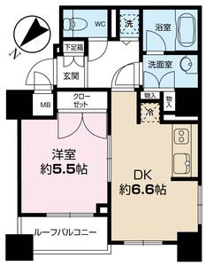 Floor plan. 1DK, Price 29,800,000 yen, Occupied area 36.02 sq m , Balcony area 2.99 sq m