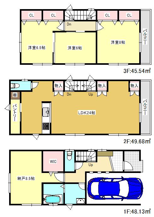 Building plan example (floor plan). Building plan example Building price  19.9 million yen, Building area 143.35 sq m  Floor plan 3SLDK