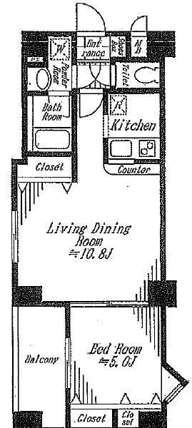 Floor plan. 1LDK, Price 27,980,000 yen, Footprint 41 sq m , Balcony area 5.29 sq m