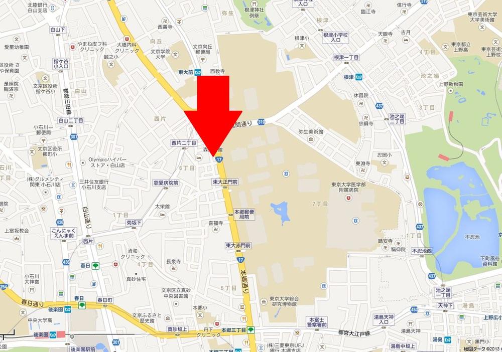 Local guide map. ● wide-area map